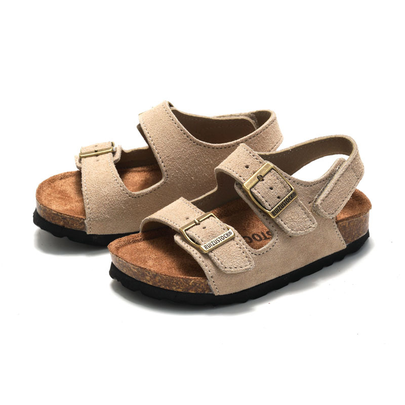 RUIZUSTOCK Spring New Arrival Children Frosted Cork Sandals Boys Beach Shoes Girls Students Slippers Outdoor