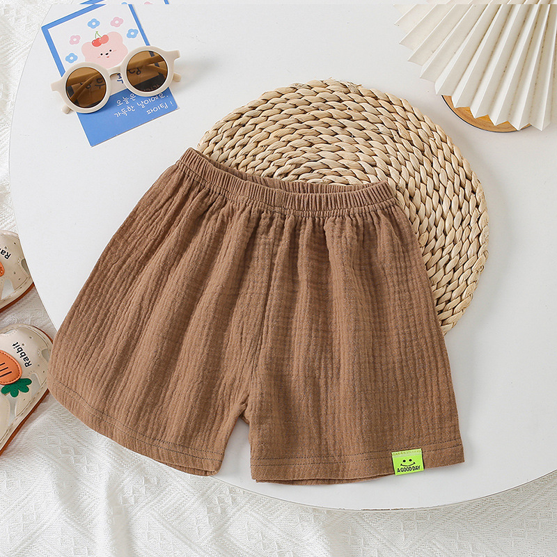 Picture of 24 summer children's shorts children's candy color cotton yarn loose casual sports shorts breathable five-point beach pants