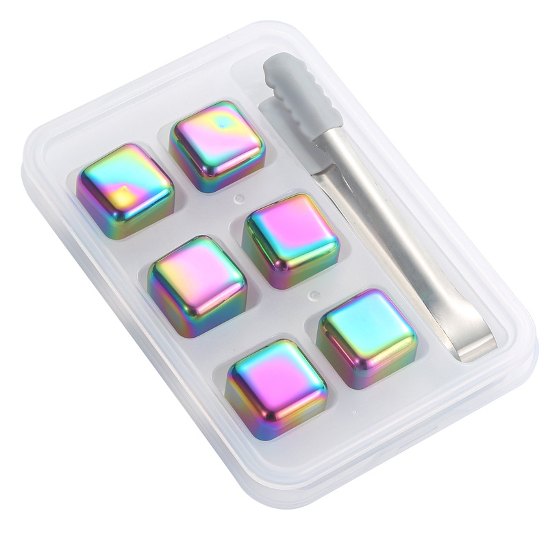 Picture of Cross-border 304 stainless steel ice cubes quick-frozen metal ice cubes suit titanium-plated golden ice wine stone whiskey stone ice particles