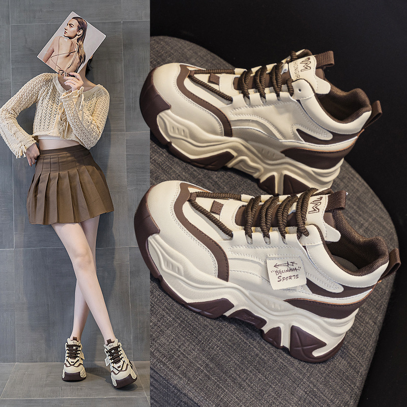 788 winter casual hidden height increasing daddy shoes fashionable all-match thick-soled white shoes wedge color matching high-top shoes women's shoes