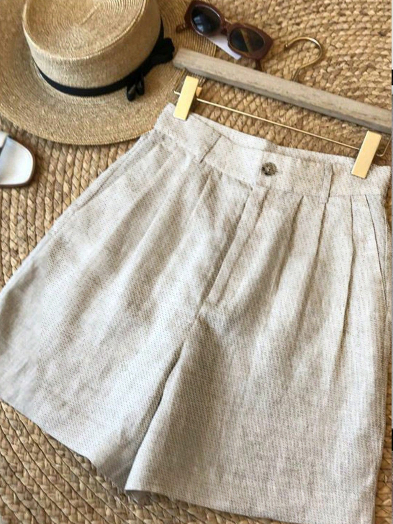 Retro Cotton and Linen Shorts for Women to Wear in Summer, Semi-Elastic High-Waisted Pants, Thin, Breathable, Versatile, Artistic Casual Pants