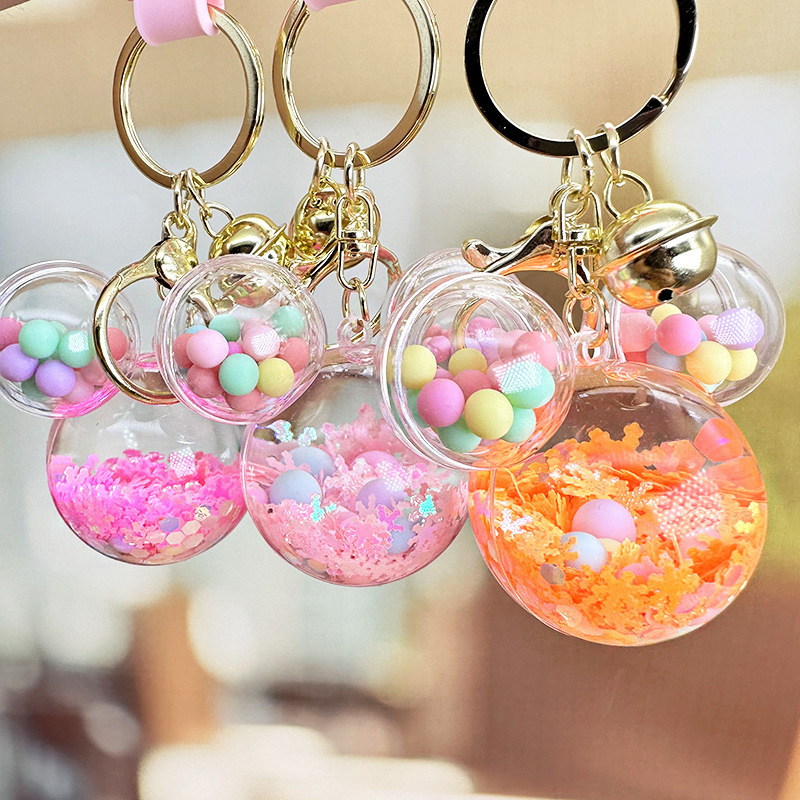Picture of Internet Celebrant Cartoon Mickey Head Candy quicksand Key Chain Women's Exquisite Cute School Bag Pendant Couple's Bag Key Chain