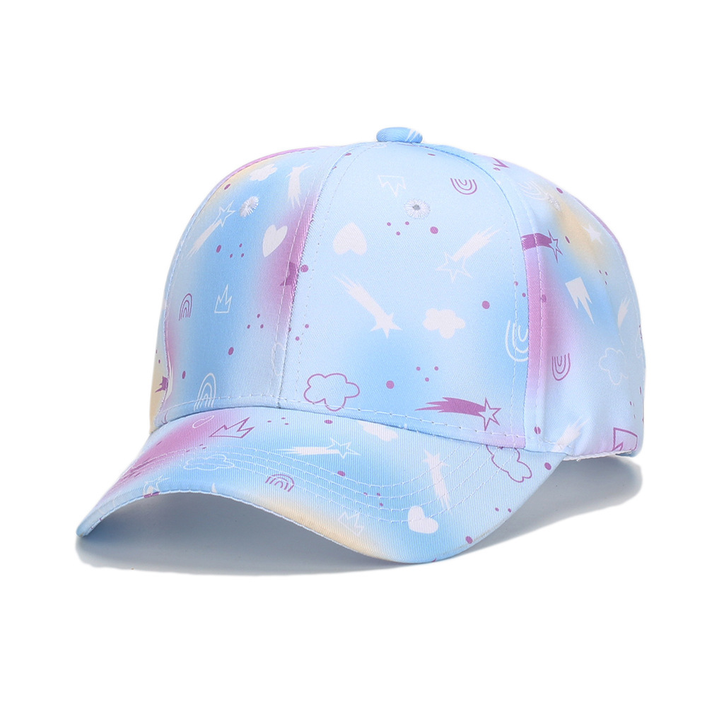 Picture of Spring and Summer Kidsren's Tie-Dye Baseball Caps for Boys and Girls Outdoor Sunshade and Sun Protection Caps Sports Peaked Caps Ponytail Baseball Caps