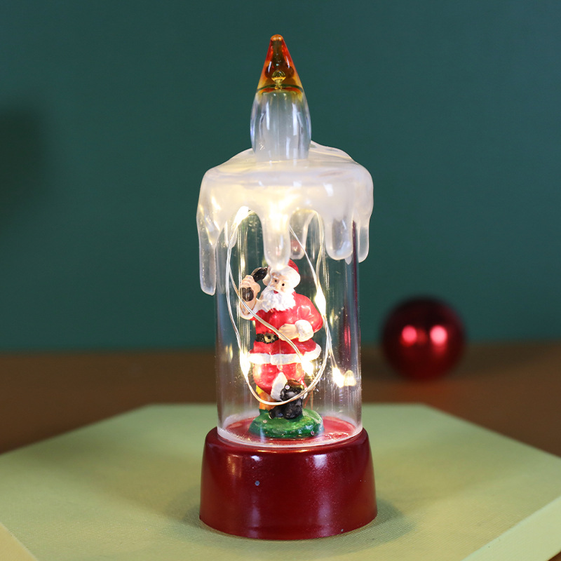 Picture of Cross-Border New Christmas Decorations Crystal Ball Old Man Snowman Candle Lamp Luminous Night Light Desktop Ornament Lamp
