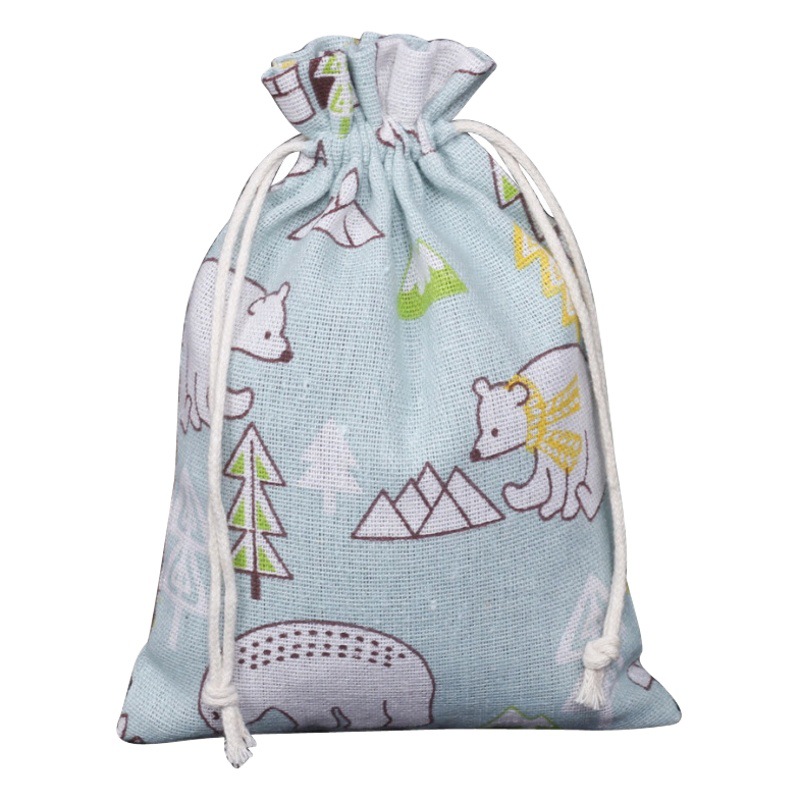 Dragon Boat Festival Gift Retro Sachet Empty Bag Printed Linen Bag Ethnic Style Wholesale Cotton and Linen Small Cloth Bag