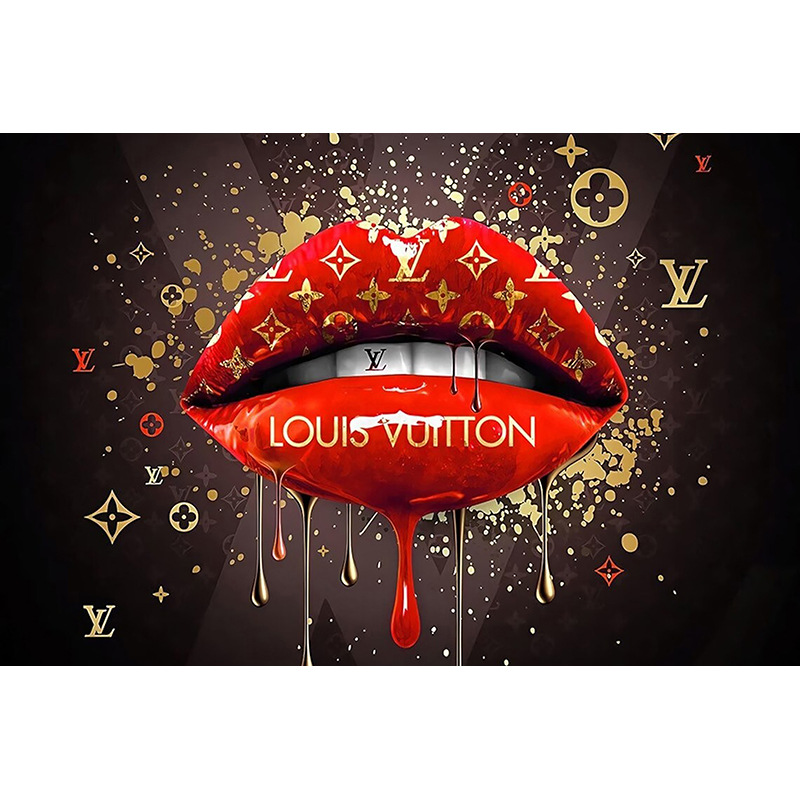 Picture of Foreign Trade Hanging Painting Cross-border Trend Graffiti Lips Decorative Painting Poster Modern Light Luxury Creative Art Oil Canvas Painting Core