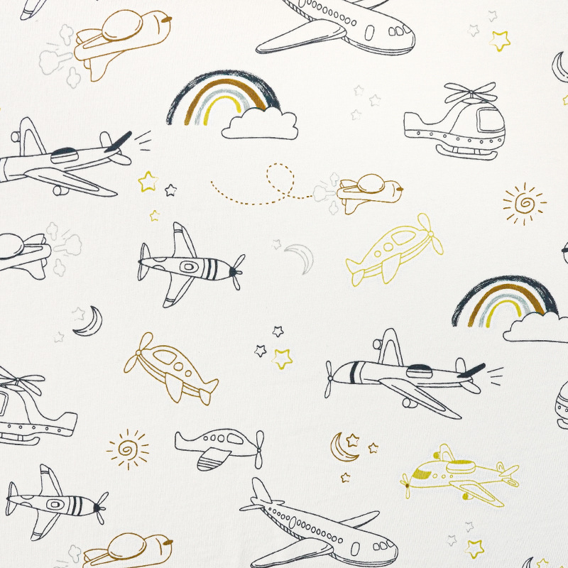 Picture of 130g cotton jersey printed class a combed single-sided cotton printed fabric spring and summer baby pajamas t-shirt fabric