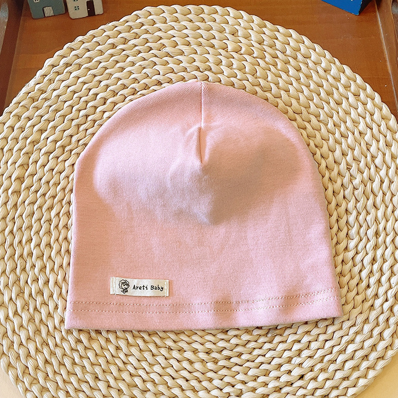 Picture of Single-layer thin spring and autumn children's cotton knitted hat baby hat newborn infant solid color cap