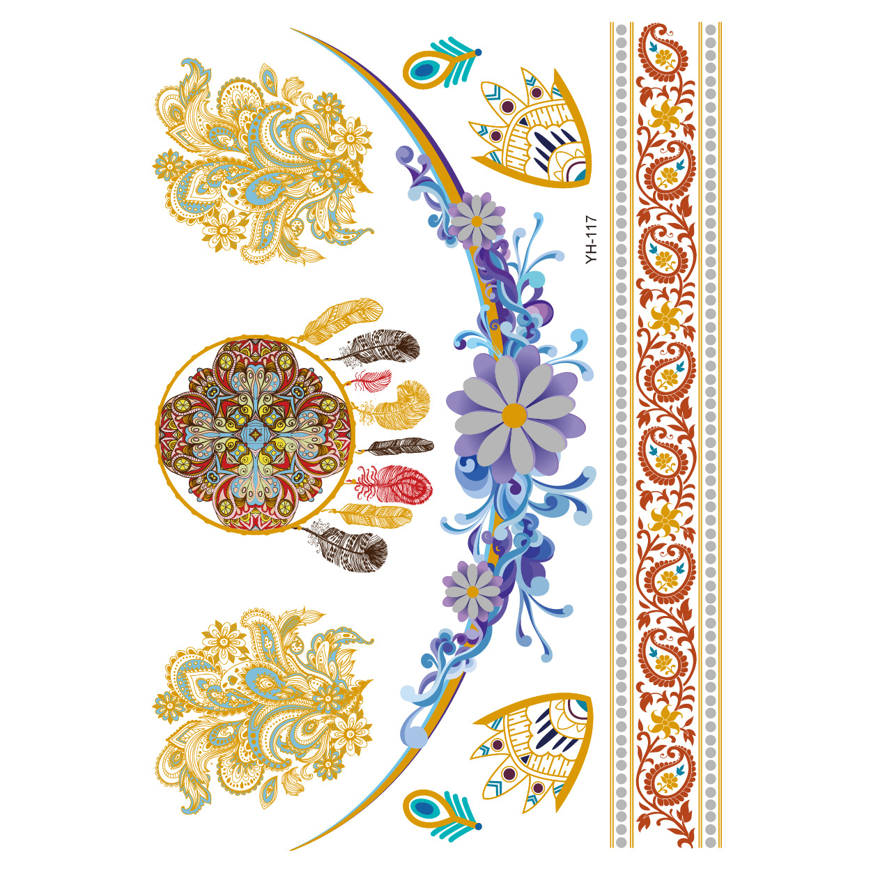 Picture of Bronzing tattoo stickers manufacturers in stock wholesale waterproof tattoo stickers fashion tattoo stickers