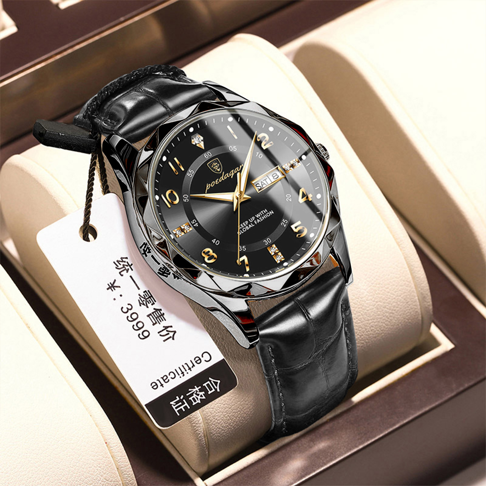 Picture of Swiss brand new belt men's watch waterproof luminous quartz watch live foreign trade explosions a generation of hair