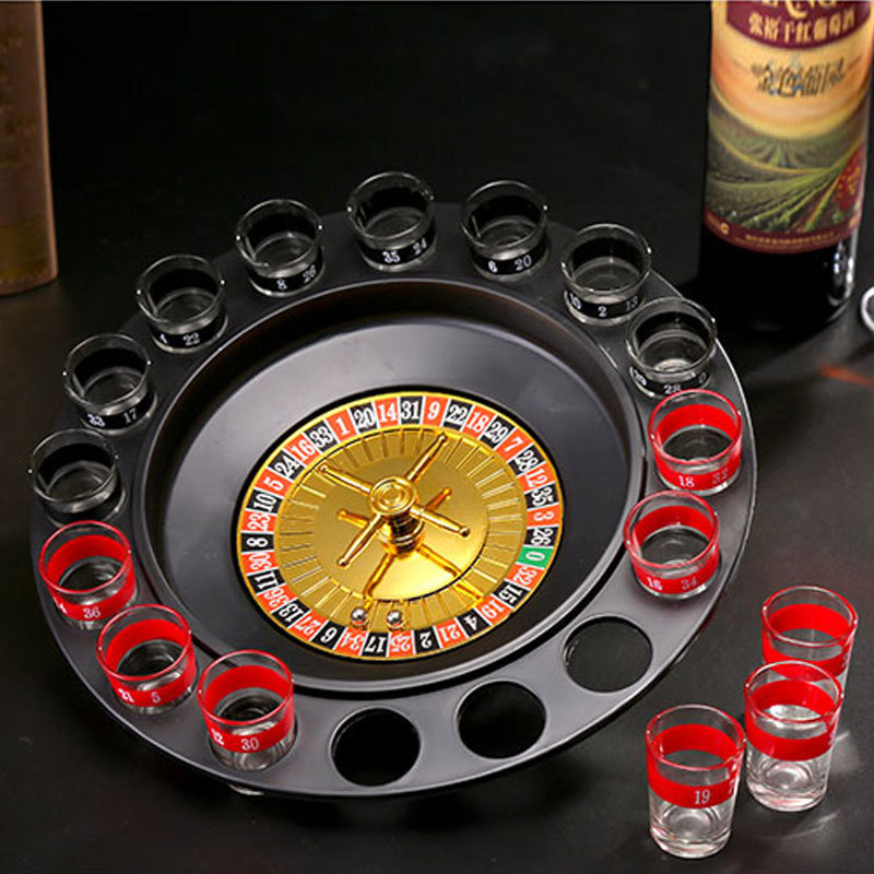 16-hole Russian roulette carousel wine glass game KTV roulette game wine glass turntable one-piece delivery