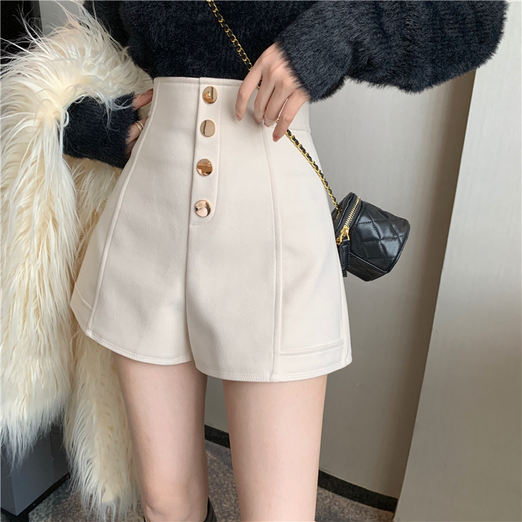Picture of Popular Shorts Women's 2023 New High-Waist Slim Internet Celebrity Wide-Leg Outer Wear Casual A-Line Pants Trendy