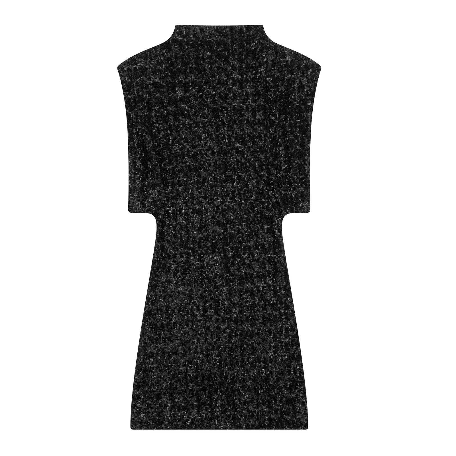 ZA cross-border women's clothing wholesale European and American style fashion Joker vertical tie shoulder pad bead decoration dress 9489108