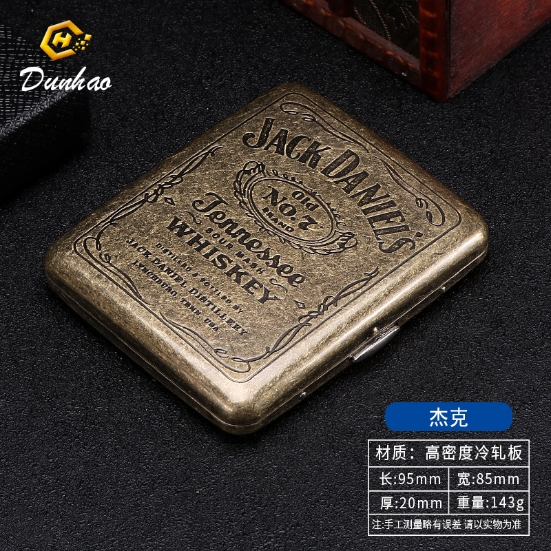 Picture of New Bronze Condensed Flower 20-Pack Metal Imitation Copper Cigarette Box Flip-Top Gift Box Carved and Engraved Pressure-Resistant and Dust-Proof Cigarette Box