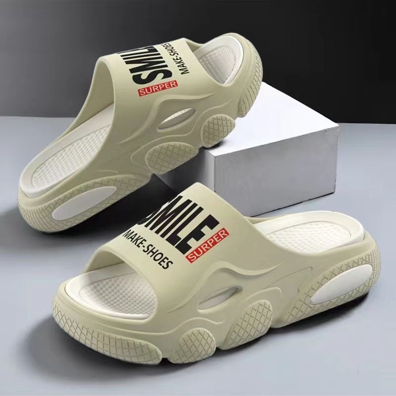 2025 New Trbottomy Ins Slippers Men's Summer Outer Wear Home Thick-Soled Eva Super Soft Non-Slip Casual Slippers
