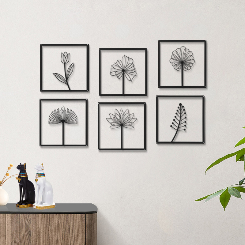 Picture of Modern Nordic living room background wall decoration sofa wall decoration hallway bedside wall pendant light luxury iron hanging decoration