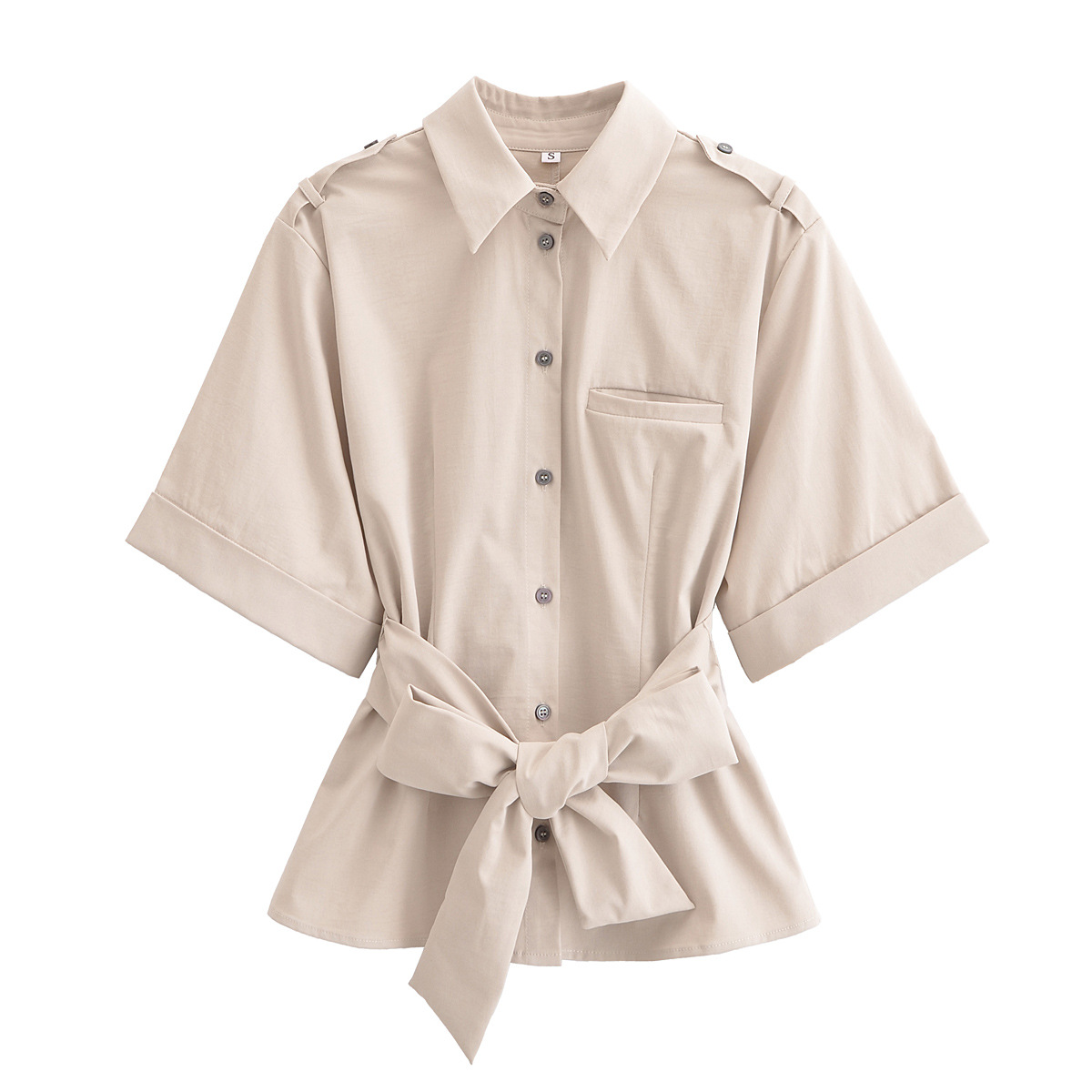Picture of Cross-border 2025 new spring and summer fashion tooling wind single-breasted waist top