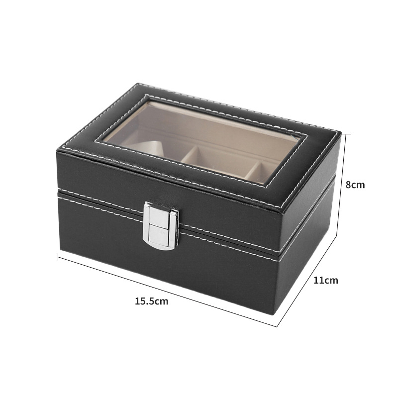 Picture of New 3-Slot Watch Display Case Pu High-End Business Watch Storage Box Family Portrait Box Wholesale Skylight Design