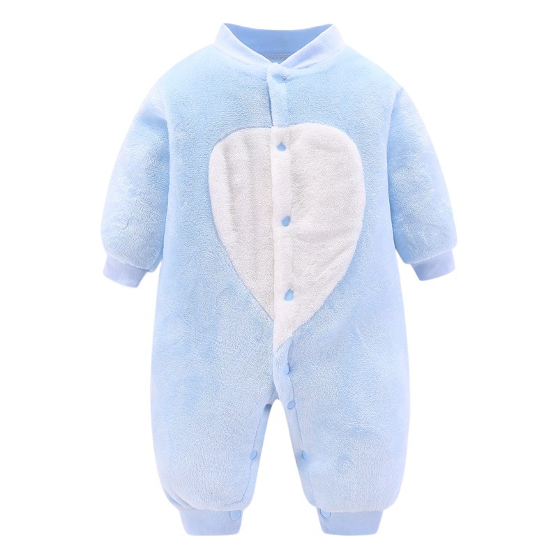 Baby's Flannel One-piece Pajamas Baby's Sleeping Bag Cute Western Style Boys and Girls Early Spring Late Autumn fleece-lined Home Clothes