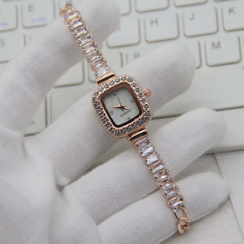 Korean Style Ins Style Simple Square Set Square Diamond Women's Bracelet Watch Elegant All-match Student's Quartz Watch for Women