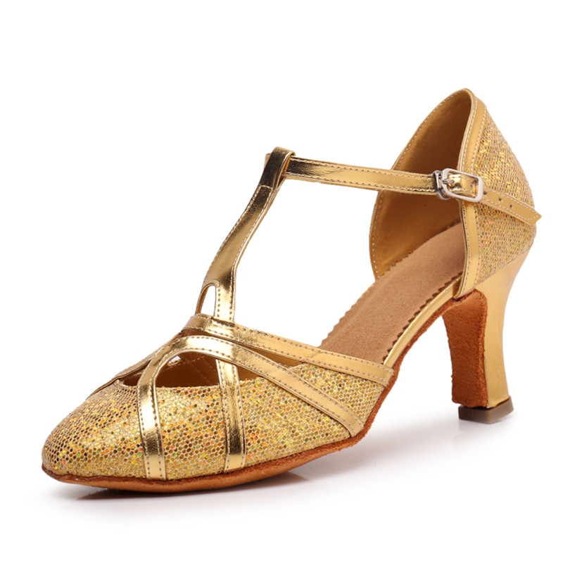 Picture of New women's high heel modern dance shoes soft bottom dancing shoes indoor professional Latin dance shoes adult foreign trade practice shoes