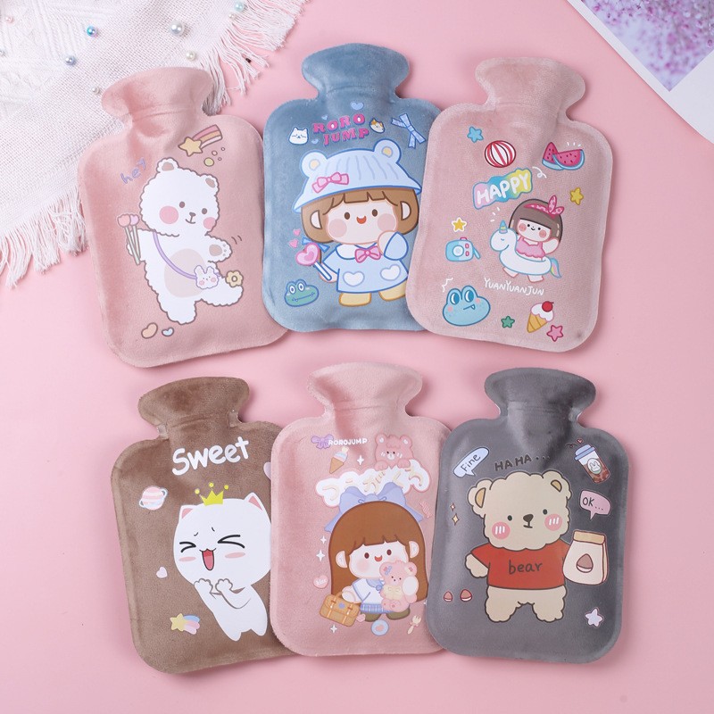 Picture of Customized new short plush hot water bag filled with water hot water bag filled with water hot water bag printed LOGO hand warmer