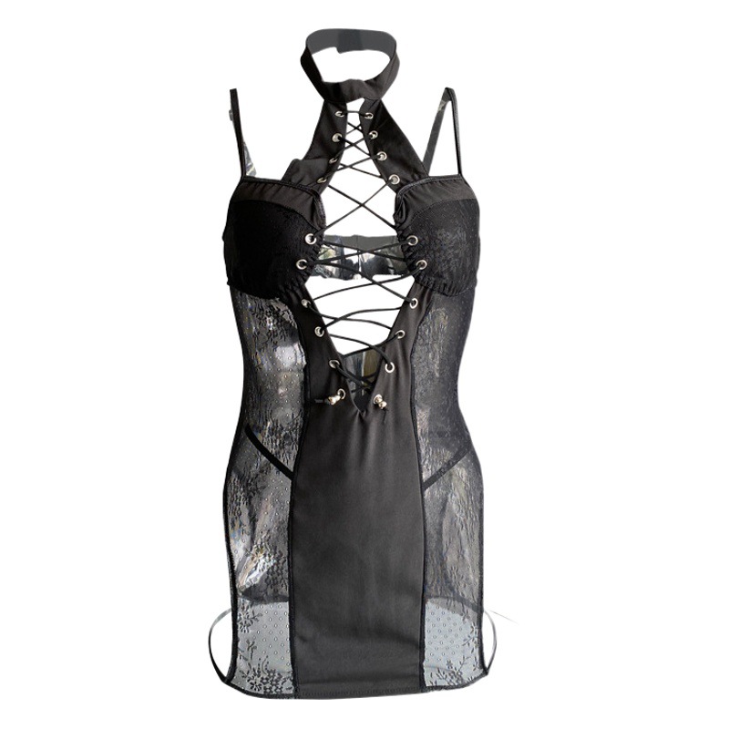 Lin Lin Ting Sexy Lingerie See-Through Cheongsam Hot Uniform Temptation Suit Small Breast Pajamas Hot Uniform 225994