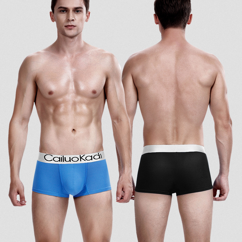 Men's Underwear Boxer Briefs Milk Silk Youth Mid-Waist Four-Corner Cotton Breathable Underwear Men's Shorts Wholesale