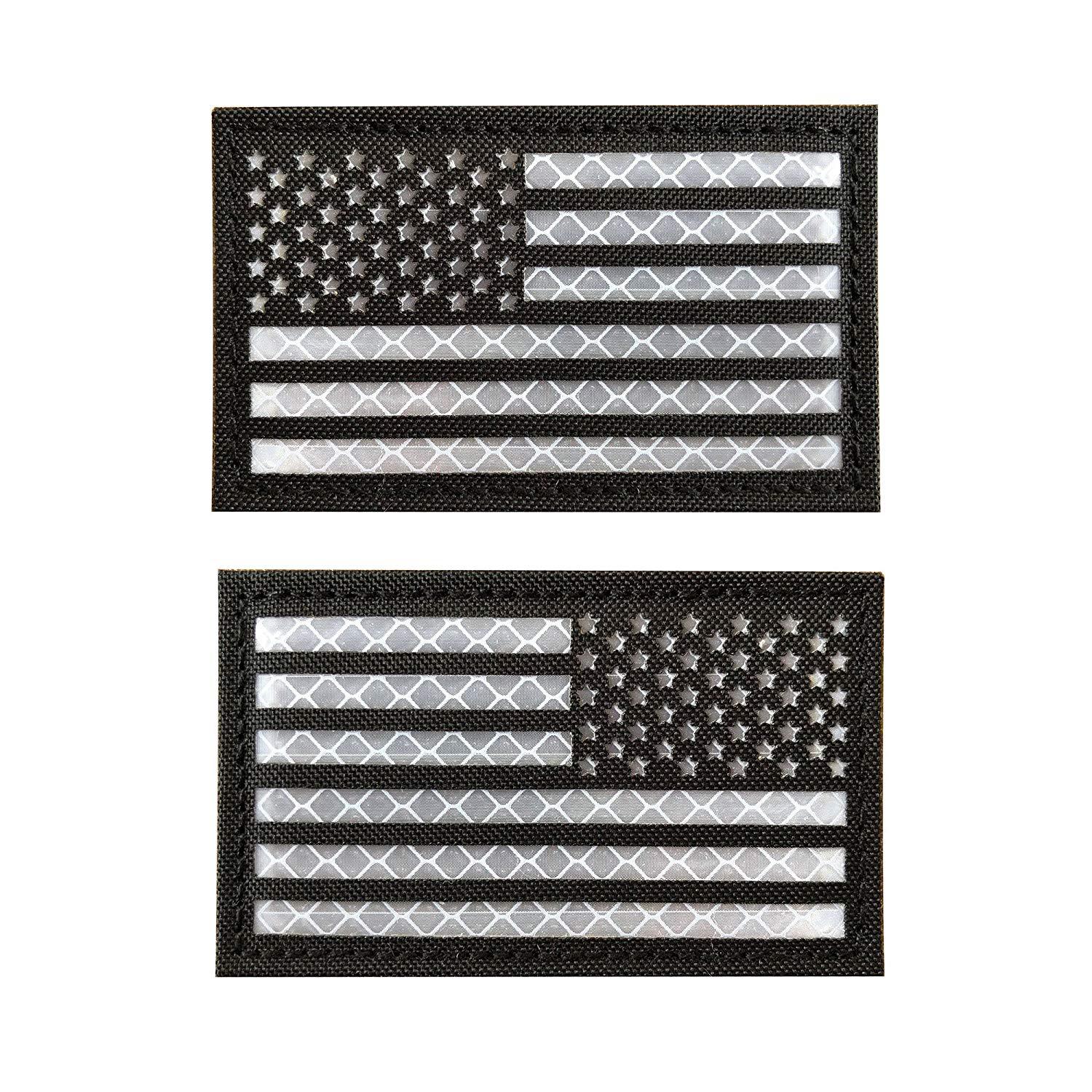 Picture of Haike Outdoor Spot Laser Cut American Ir Reflective Tactical Morale Badge Reflective Velcro Strip Flag