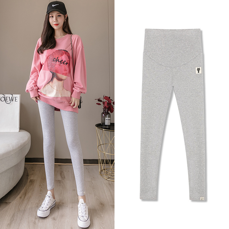 Picture of in stock Foreign Trade Pregnant Women's Leggings Adjustable Belly Pants High Waist Belly Pants Kitten Pregnant Women's Pants Leggings Cropped Pants