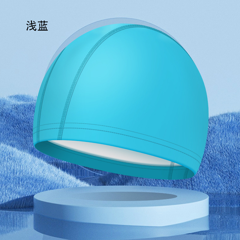 Picture of Children's swimming cap boys and girls waterproof head professional pu swimming cap cartoon pattern baby swimming cap wholesale