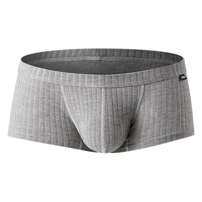 Gtopx Man Men's Low-Waisted Single-Layer U Convex Bag Boxer Sports Breathable Wide Thread Sweat-Absorbent Boxer Briefs