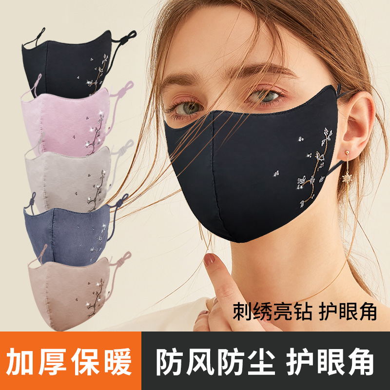 Picture of 3-Layer Cotton Mask, Warm and Washable, Winter Cold Protection, Eye Protection, Thickeneded Winter Cotton Pure Cotton Mask Wholesale