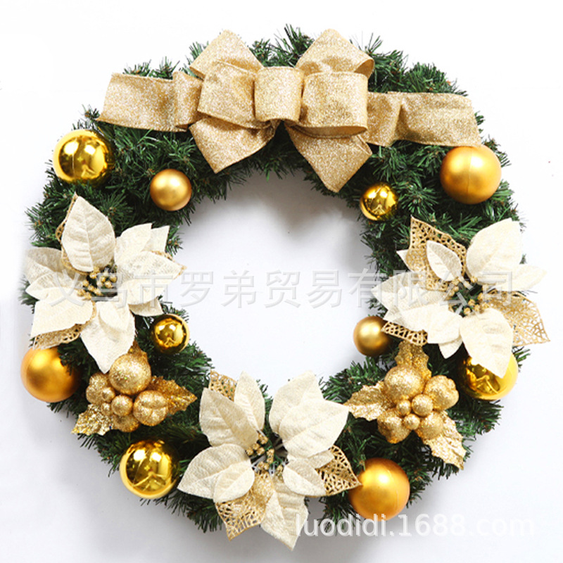 50/60/80cm Christmas Wreath Door Hanging Christmas Hotel Shopping Mall Window Decoration Pendant Holiday Decoration