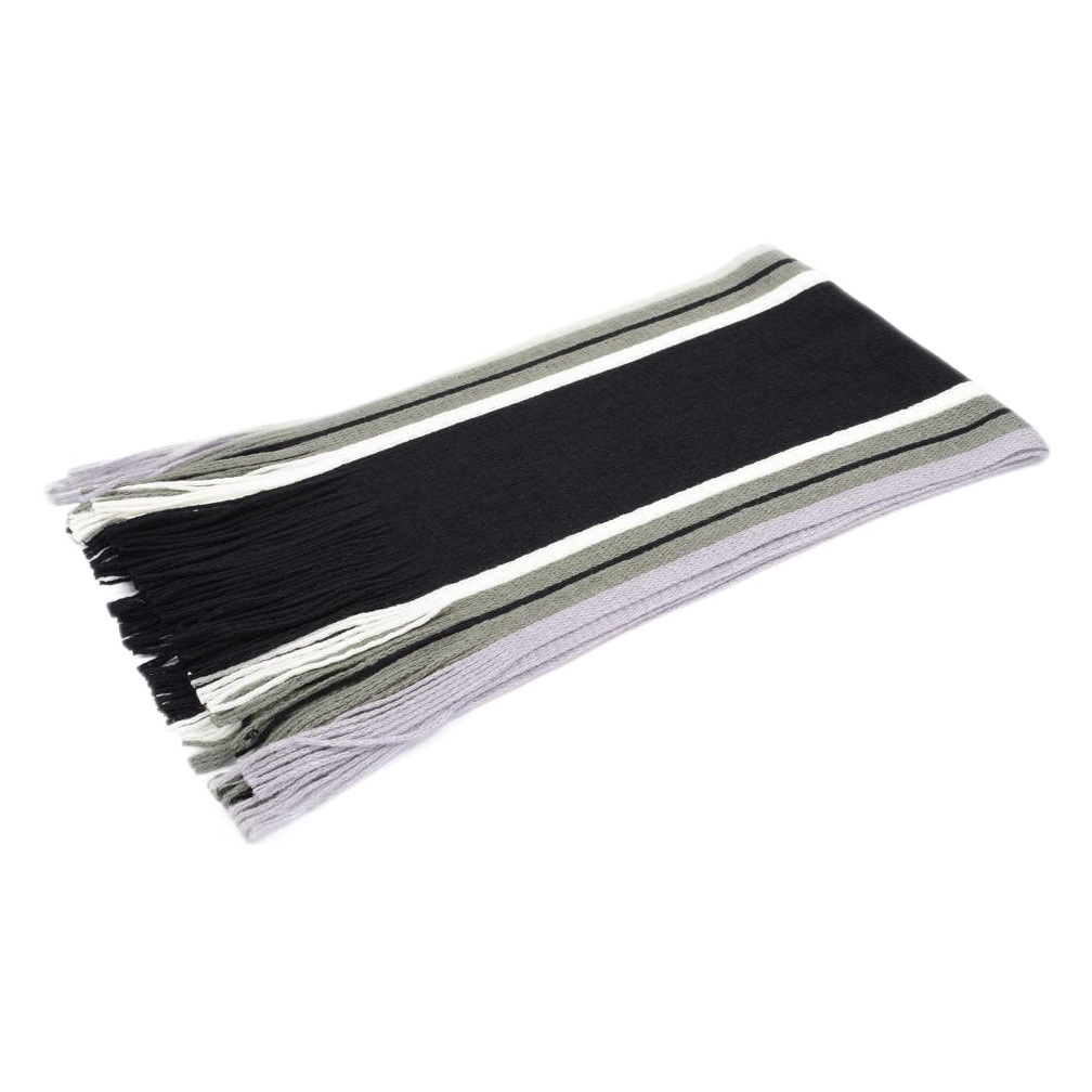 New striped wool scarf wholesale warm knitted wool scarf lovers autumn and winter European and American men