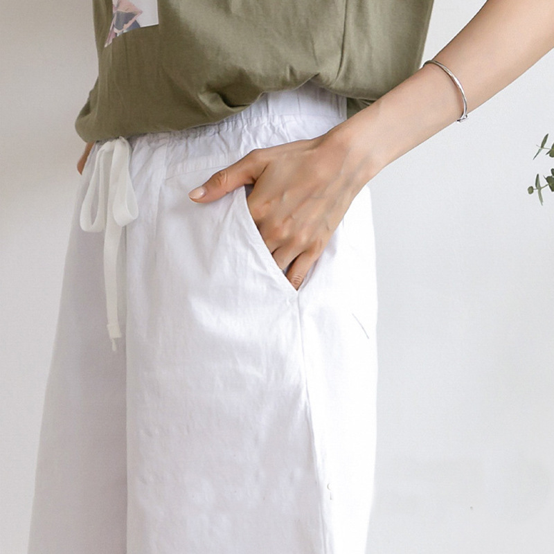 Picture of Five-point Pants Women's Loose Shorts Summer Thin High Waist 100.00kg Years New Casual Pants Women's Straight Black Five-point Pants