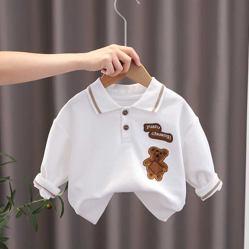Picture of Single-Piece Top for Boys, Stylish and Cute Bear Design, Suitable for Outings, Baby Clothes, New Autumn Trendy Style