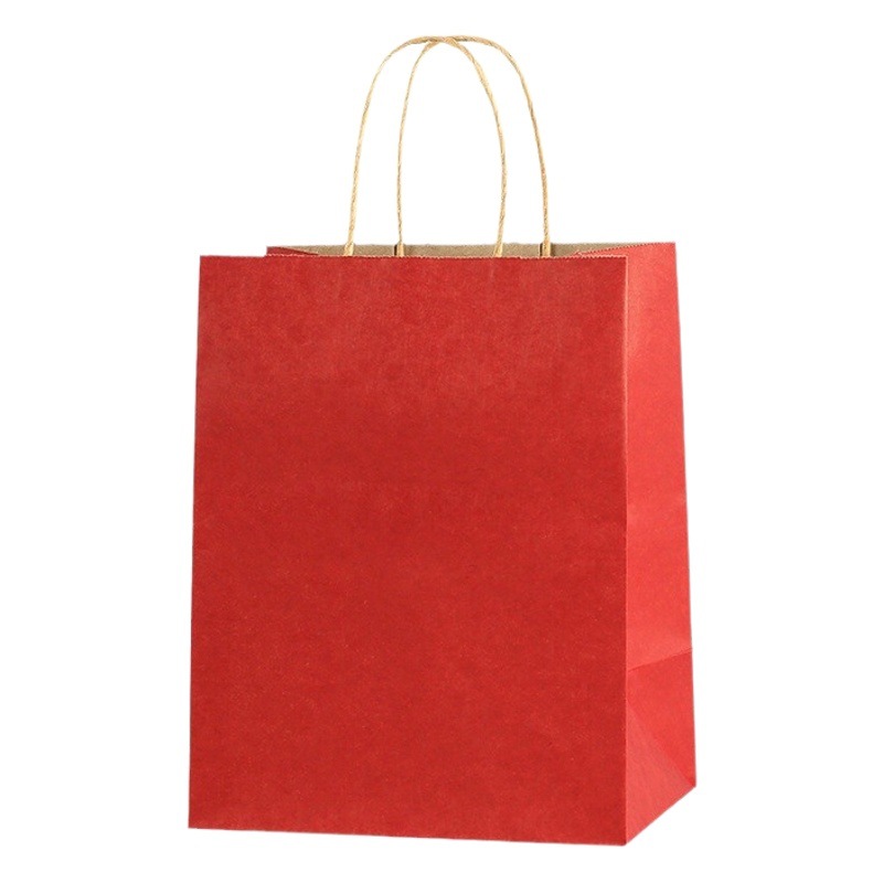 Brown Packing Paper Bag Handbag Milk Tea Takeaway Packaging Bag Christmas and New Year Batch Custom Packaging Colorfulful Bag Customization