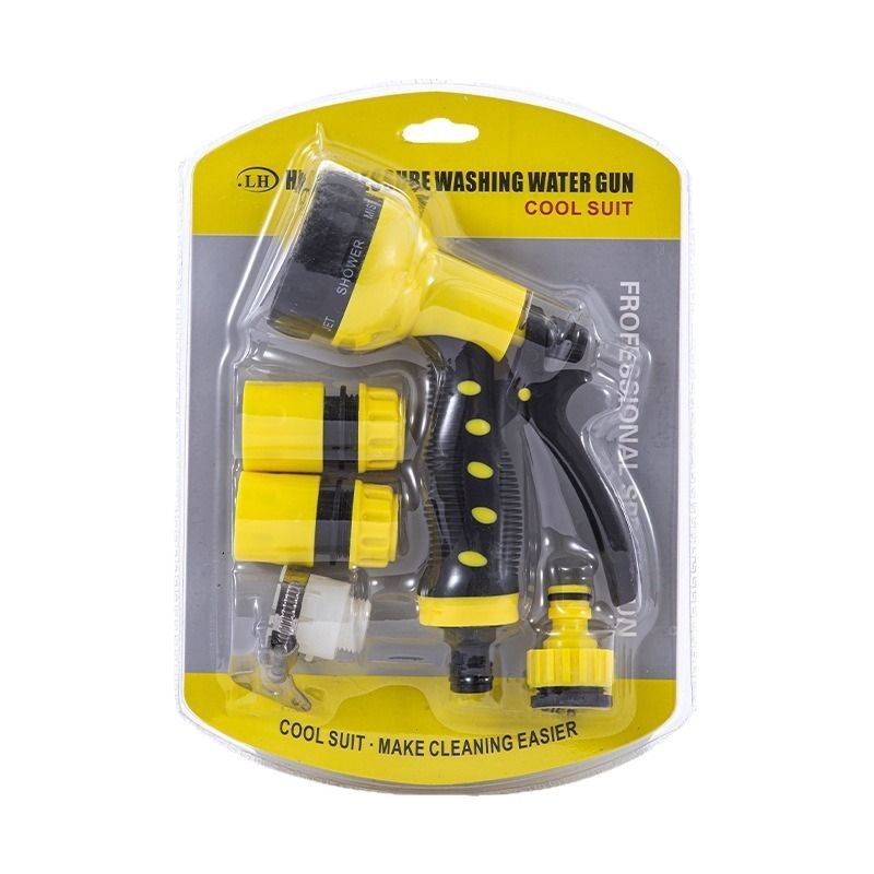 Picture of Manufacturer Supplies Multi-Functional Car Wash Water Gun Garden Shower Multi-Functional Water Gun Double Bubble Shell Set Watering Flower Brush Car