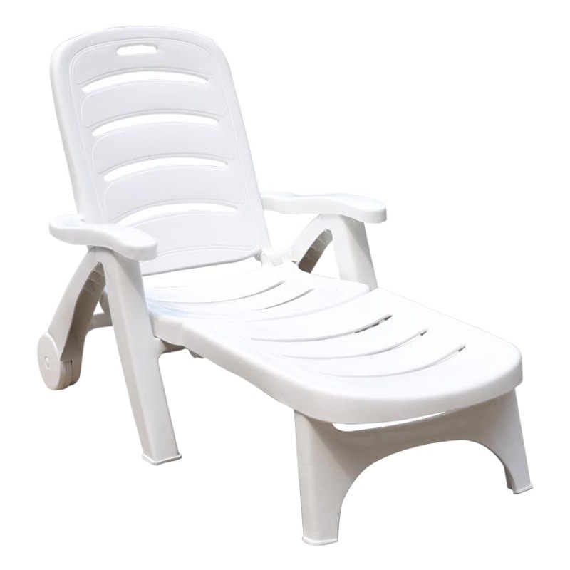 Beach Chair Outdoor Leisure Plastic Folding Chair Courtyard Table and Chair Hotel Swimming Pool Nap Chair Light Pool Recliner