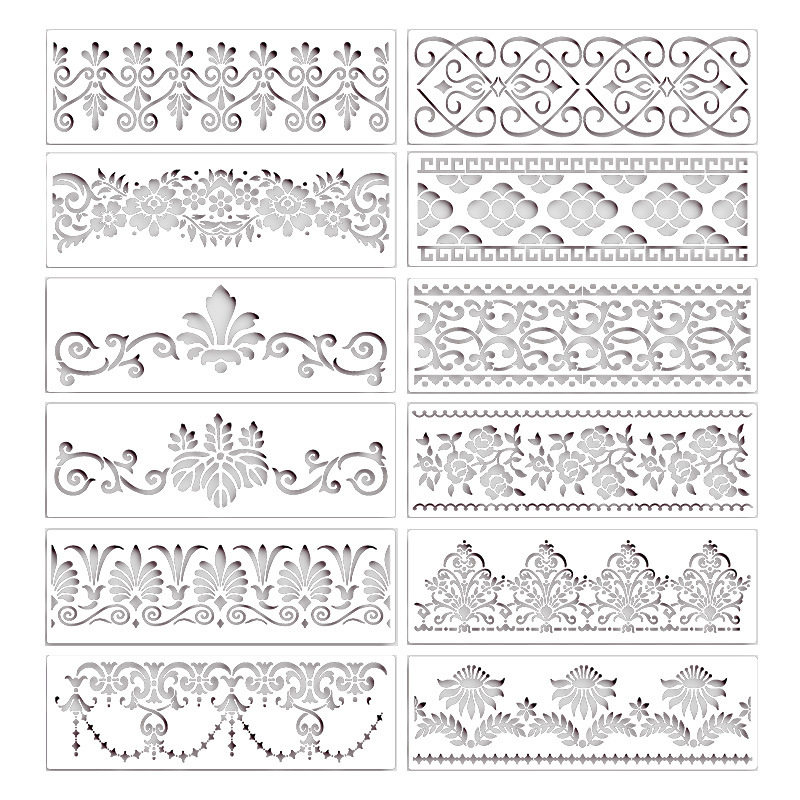 Picture of Cross-border Retro Pattern Painting Hollow-out Template Cake Edge Embossing Die DIY Lace Decoration Spray Paint Rubbing Die