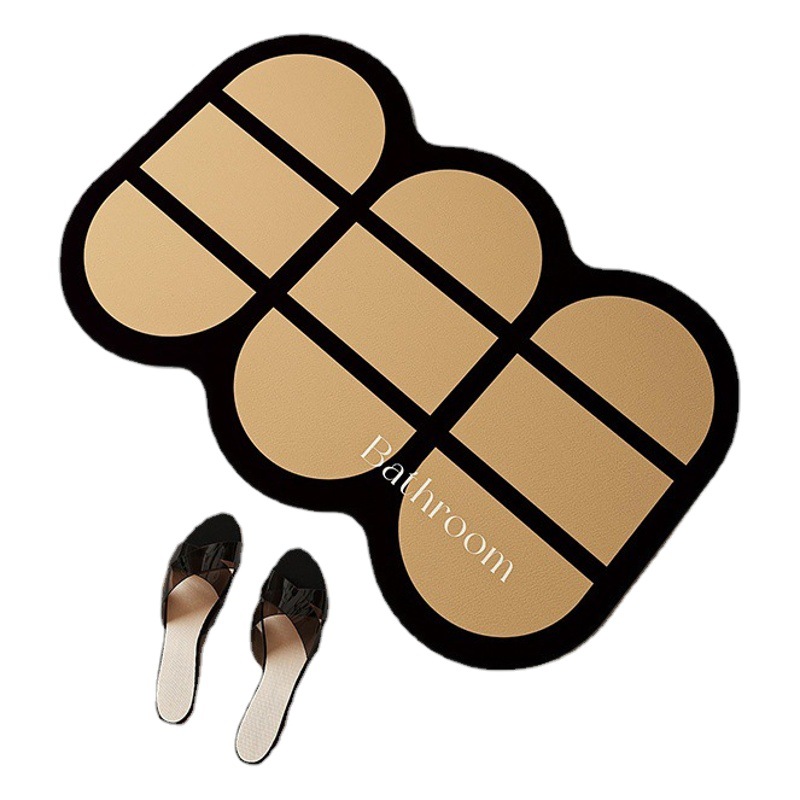 Light Luxury Advanced Diatom Mud Floor Mat Bathroom Door Water Absorbent Quick-drying Foot Mat Household Stain-resistant Bathroom Anti-slip Mat