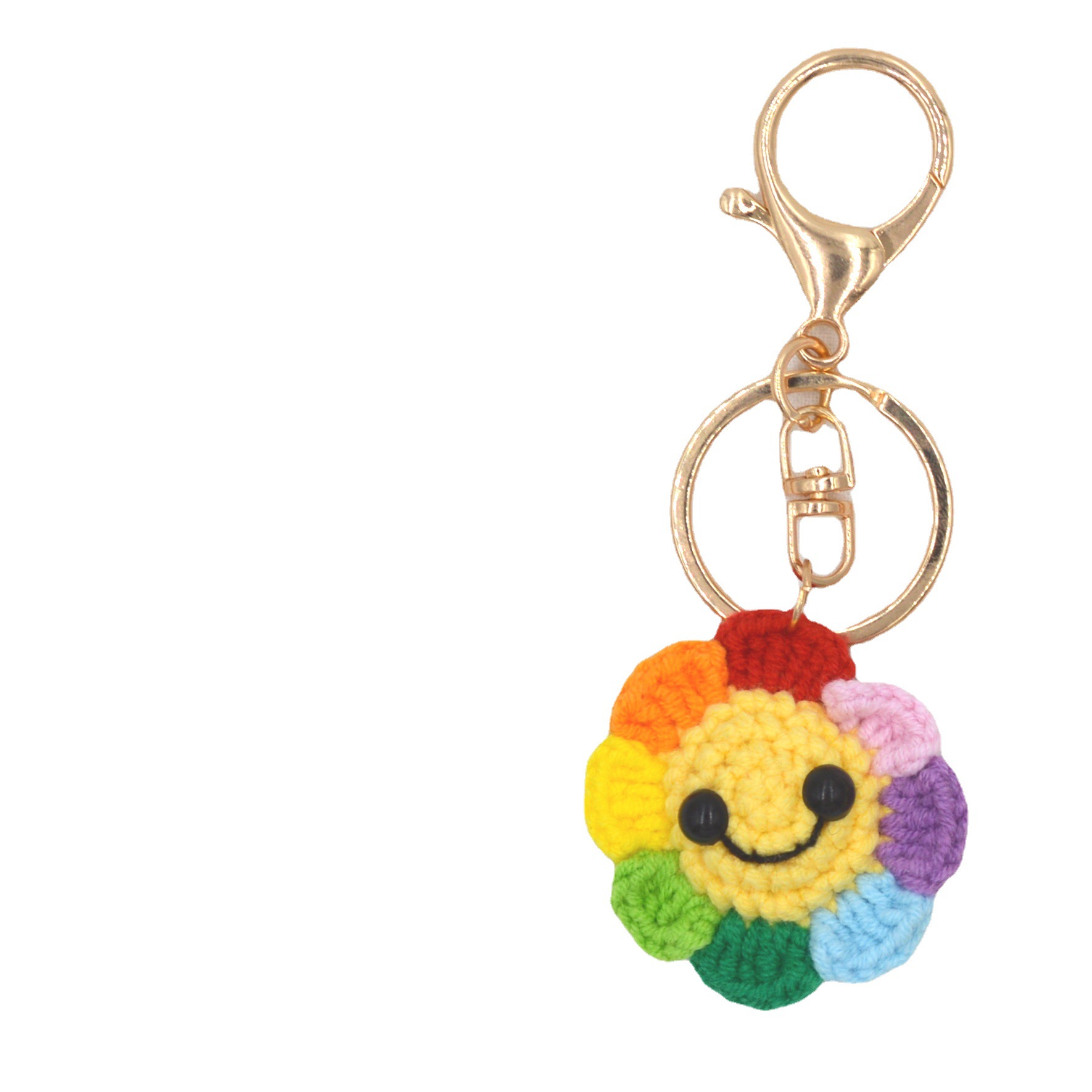 Picture of Sweet Xiangyang Flower Handmade Crochet Small Pendant Weaver Girl Hand-Made Wool Knitted Smiley Keychain Finished Product