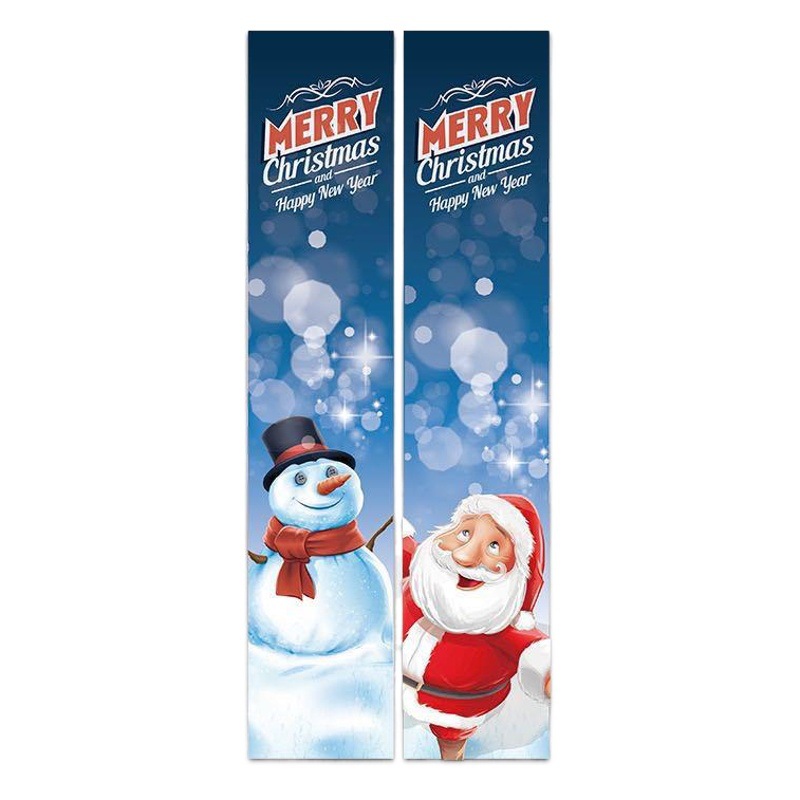 Cross-Border New Amazon Christmas Decoration Door Hanging Christmas Atmosphere Layout Christmas Couplet Door Curtain Wholesale