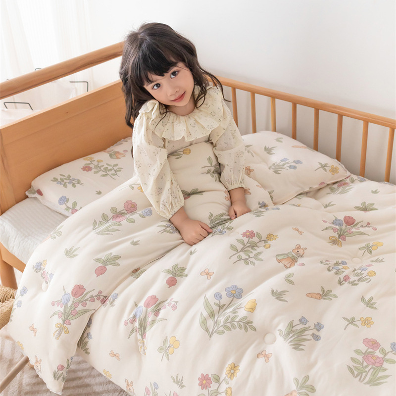 Picture of mikiA Knitted Cotton Soybean Quilt Spring and Autumn Quilt Baby Cotton Children's Quilt Thickened Warm Winter Quilt