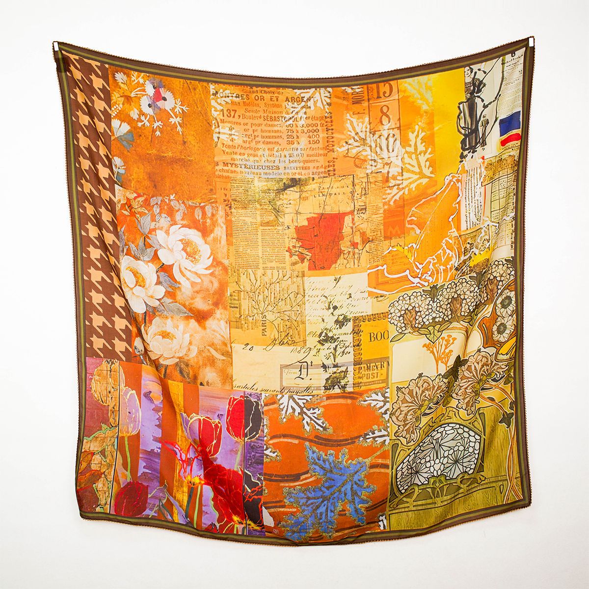 Picture of Collection New Vintage Original Artistic Mulberry Silk Silk Cotton Spinning Machine Side All-match 70 Square Scarf Elegant Shawl