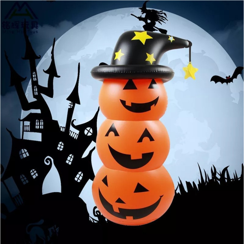 Picture of Cross-border hot selling Halloween pumpkin tumbler inflatable vertical pumpkin party white ghost ghost props ornaments