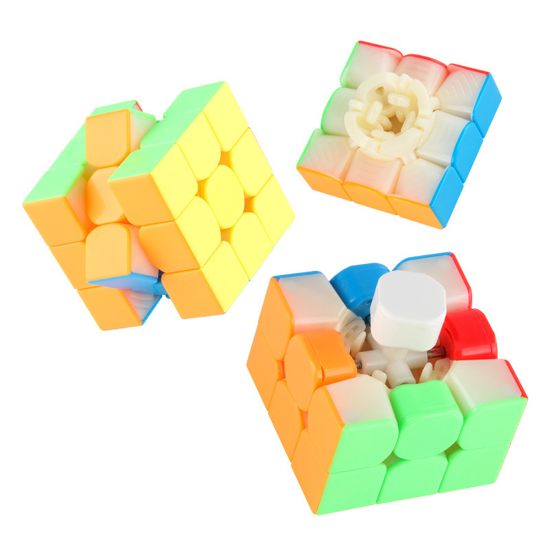 Picture of Diesheng racing smooth rotating magnetic third-order Rubik's Cube black and white background solid color positive-order Rubik's cube toy factory wholesale