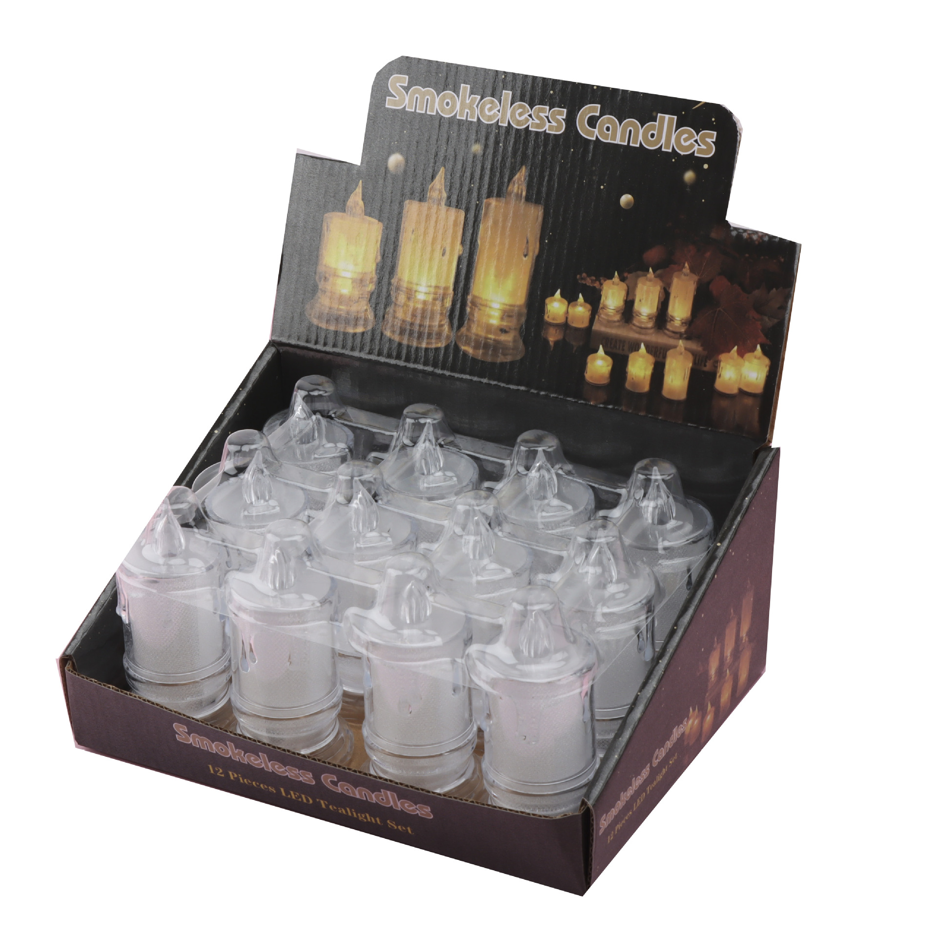 Picture of Electronic Christmas small candle mini LED simulation transparent electronic candle lamp crystal candle holder birthday candle ornaments