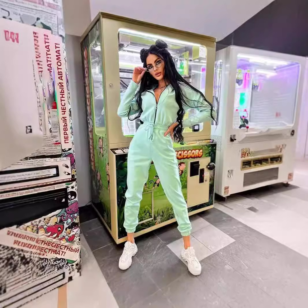 Picture of Cross-border Best Selling 2024 Amazon ebay Sports Casual Women's Clothing Hooded Rope Leg Jumpsuit suit